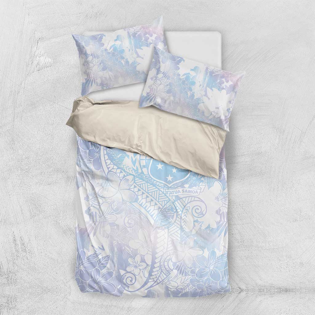 Samoa White Sunday Bedding Set Sweet Pastel Plumeria Floral LT01 US Twin 172cm x 218cm White - Polynesian Pride