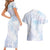 Samoa White Sunday Couples Matching Short Sleeve Bodycon Dress and Hawaiian Shirt Sweet Pastel Plumeria Floral