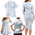 Samoa White Sunday Family Matching Long Sleeve Bodycon Dress and Hawaiian Shirt Sweet Pastel Plumeria Floral