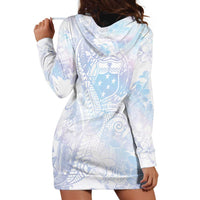 Samoa White Sunday Hoodie Dress Sweet Pastel Plumeria Floral LT01 - Polynesian Pride