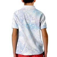 Samoa White Sunday Kid Polo Shirt Sweet Pastel Plumeria Floral LT01 - Polynesian Pride