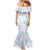 Samoa White Sunday Mermaid Dress Sweet Pastel Plumeria Floral