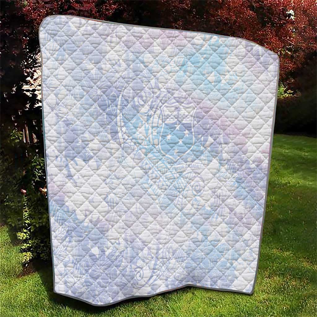 Samoa White Sunday Quilt Sweet Pastel Plumeria Floral LT01 - Polynesian Pride