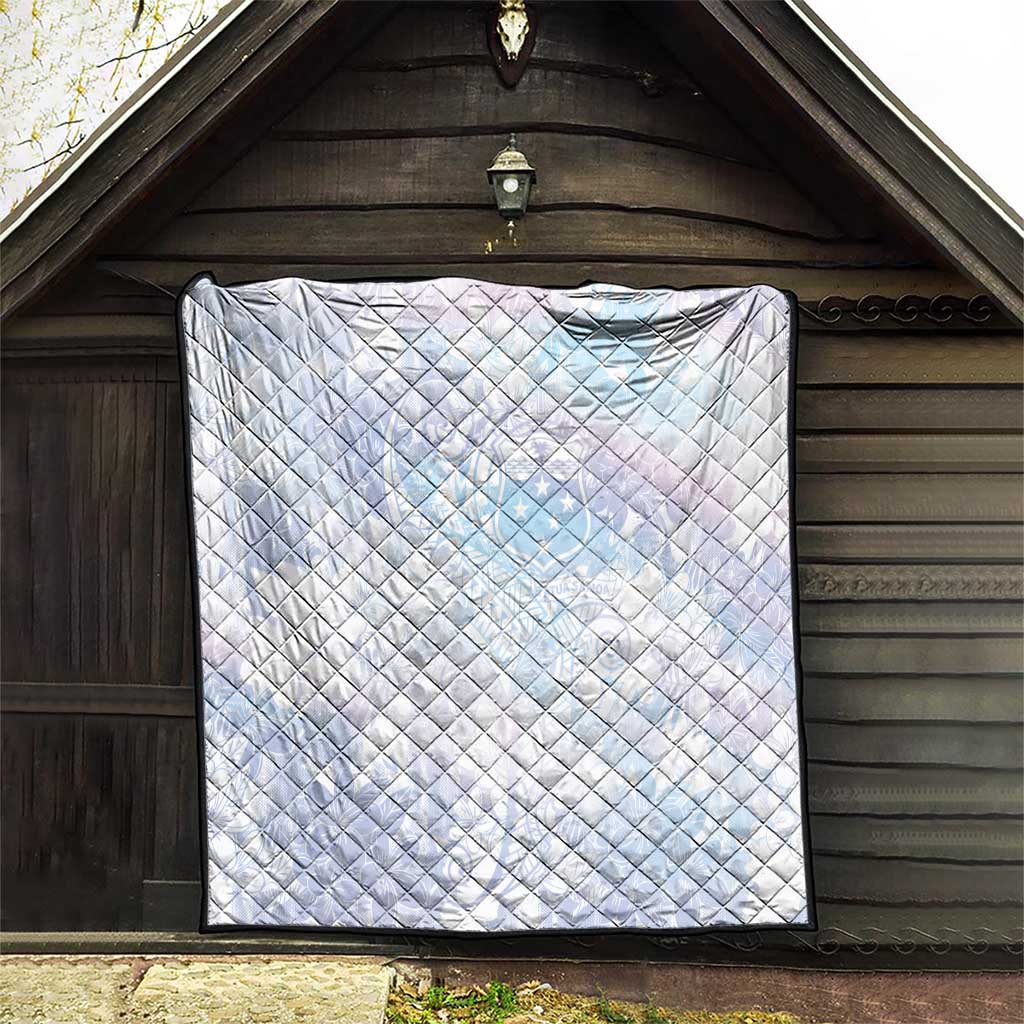 Samoa White Sunday Quilt Sweet Pastel Plumeria Floral LT01 - Polynesian Pride