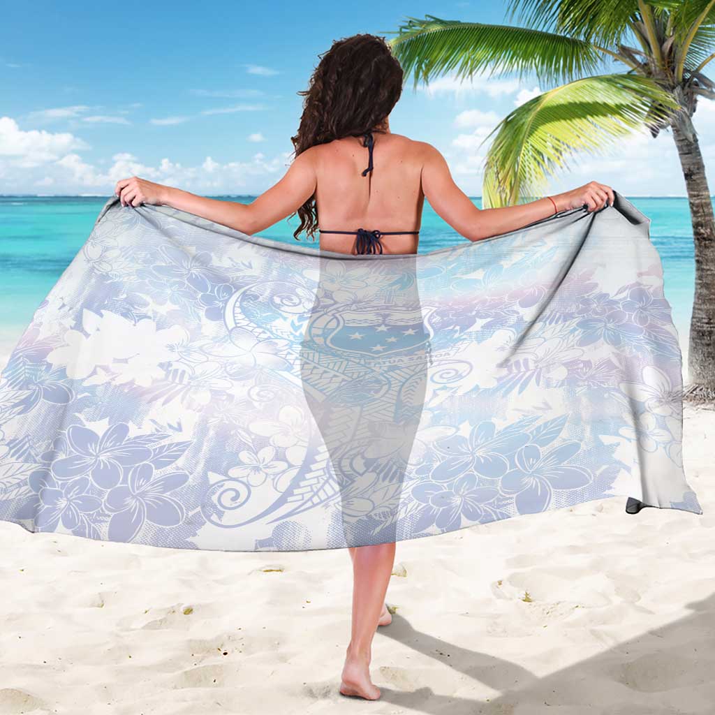 Samoa White Sunday Sarong Sweet Pastel Plumeria Floral LT01 - Polynesian Pride