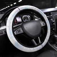 Samoa White Sunday Steering Wheel Cover Sweet Pastel Plumeria Floral LT01 Universal Fit White - Polynesian Pride