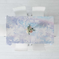 Samoa White Sunday Tablecloth Sweet Pastel Plumeria Floral LT01 White - Polynesian Pride
