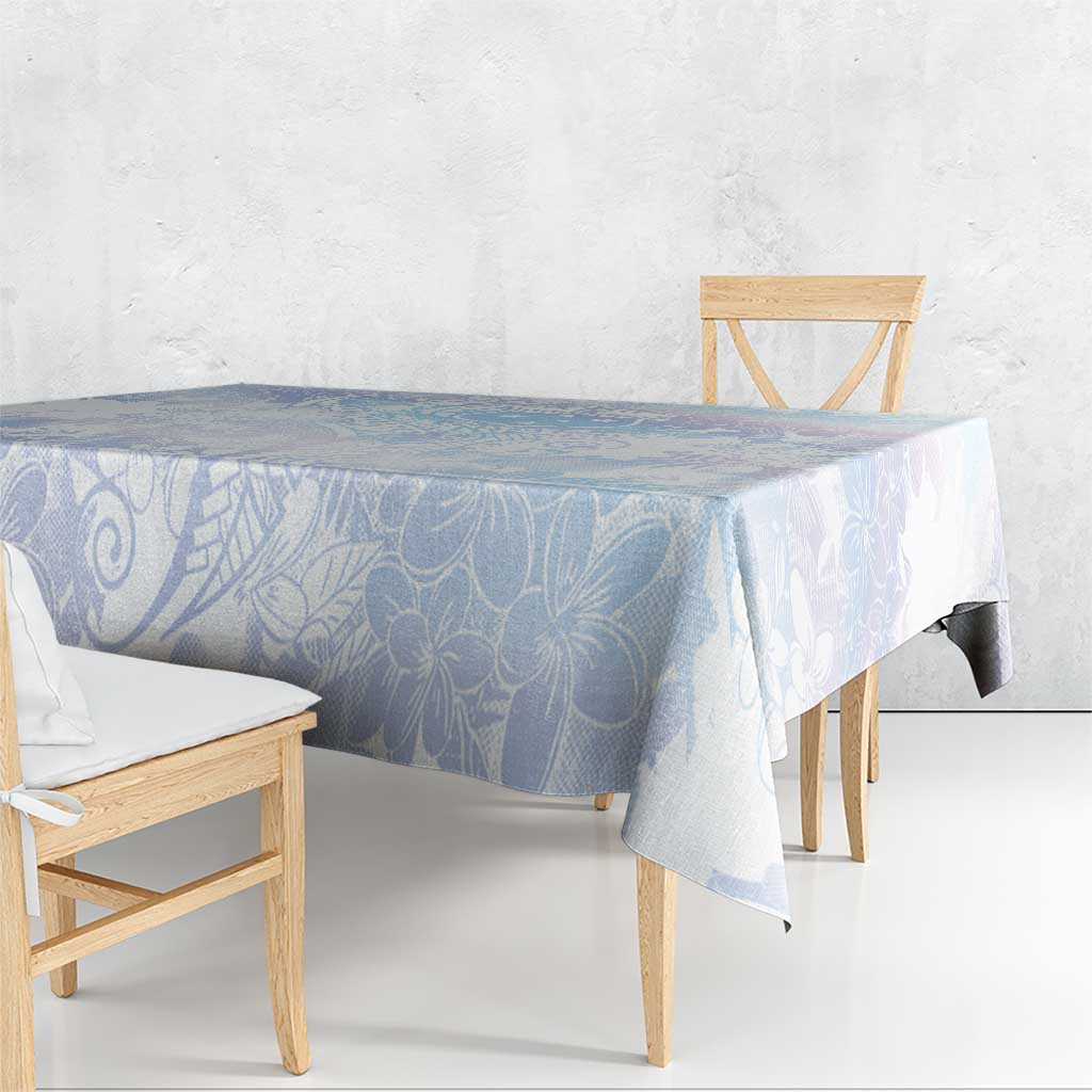 Samoa White Sunday Tablecloth Sweet Pastel Plumeria Floral LT01 - Polynesian Pride