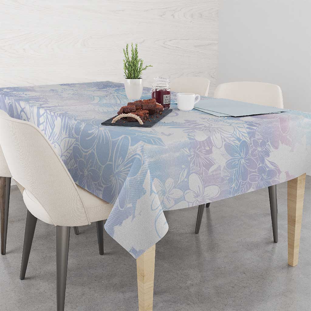 Samoa White Sunday Tablecloth Sweet Pastel Plumeria Floral LT01 - Polynesian Pride