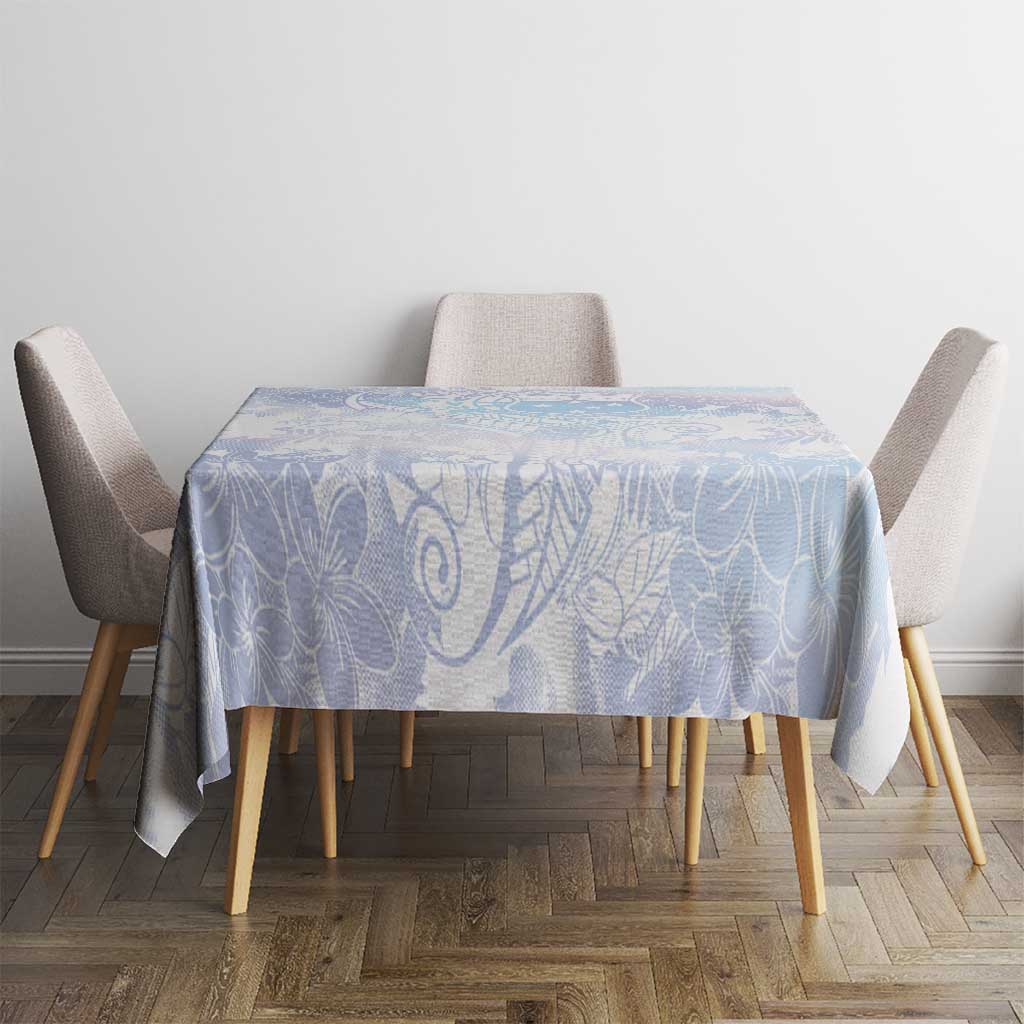 Samoa White Sunday Tablecloth Sweet Pastel Plumeria Floral LT01 - Polynesian Pride