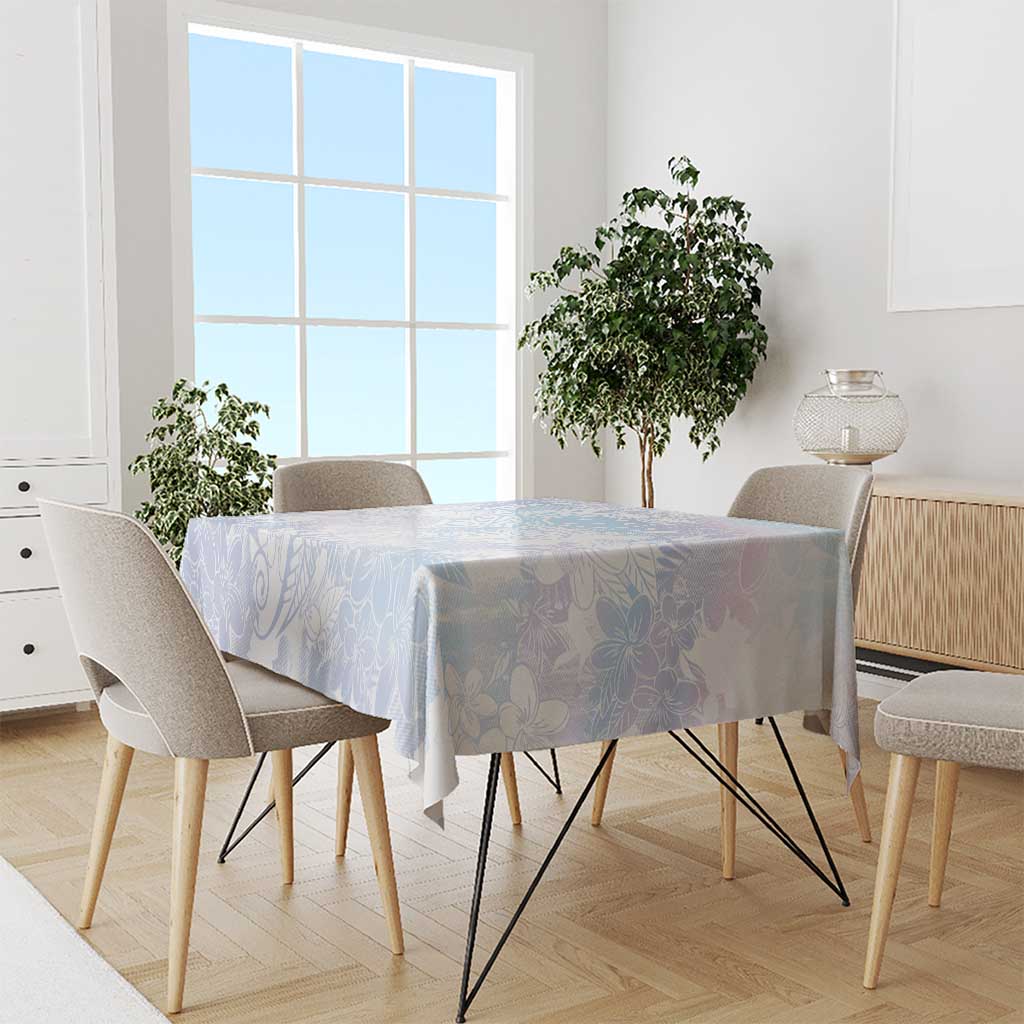 Samoa White Sunday Tablecloth Sweet Pastel Plumeria Floral LT01 - Polynesian Pride