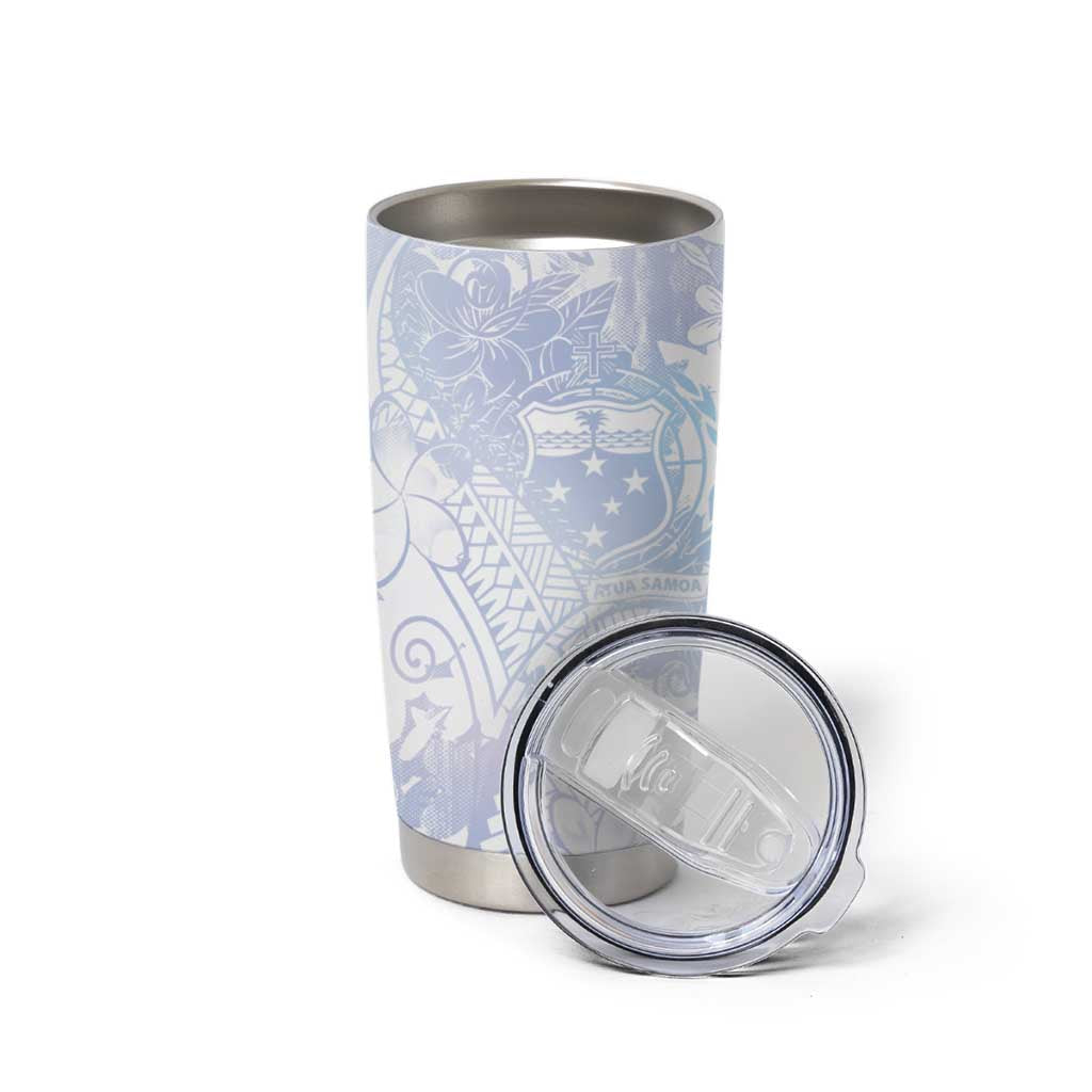 Samoa White Sunday Tumbler Cup Sweet Pastel Plumeria Floral LT01 - Polynesian Pride