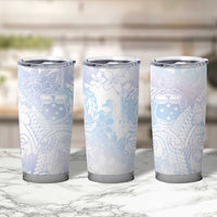 Samoa White Sunday Tumbler Cup Sweet Pastel Plumeria Floral LT01 - Polynesian Pride