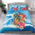 Personalized Aloha Hawaii Skeleton Surfing Bedding Set Tribal Shark Plumeria