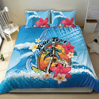 Personalized Aloha Hawaii Skeleton Surfing Bedding Set Tribal Shark Plumeria LT01 - Polynesian Pride