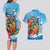 Personalized Aloha Hawaii Skeleton Surfing Couples Matching Long Sleeve Bodycon Dress and Hawaiian Shirt Tribal Shark Plumeria