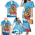 Personalized Aloha Hawaii Skeleton Surfing Family Matching Mermaid Dress and Hawaiian Shirt Tribal Shark Plumeria