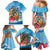 Personalized Aloha Hawaii Skeleton Surfing Family Matching Mermaid Dress and Hawaiian Shirt Tribal Shark Plumeria