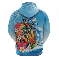 Personalized Aloha Hawaii Skeleton Surfing Hoodie Tribal Shark Plumeria LT01 - Polynesian Pride