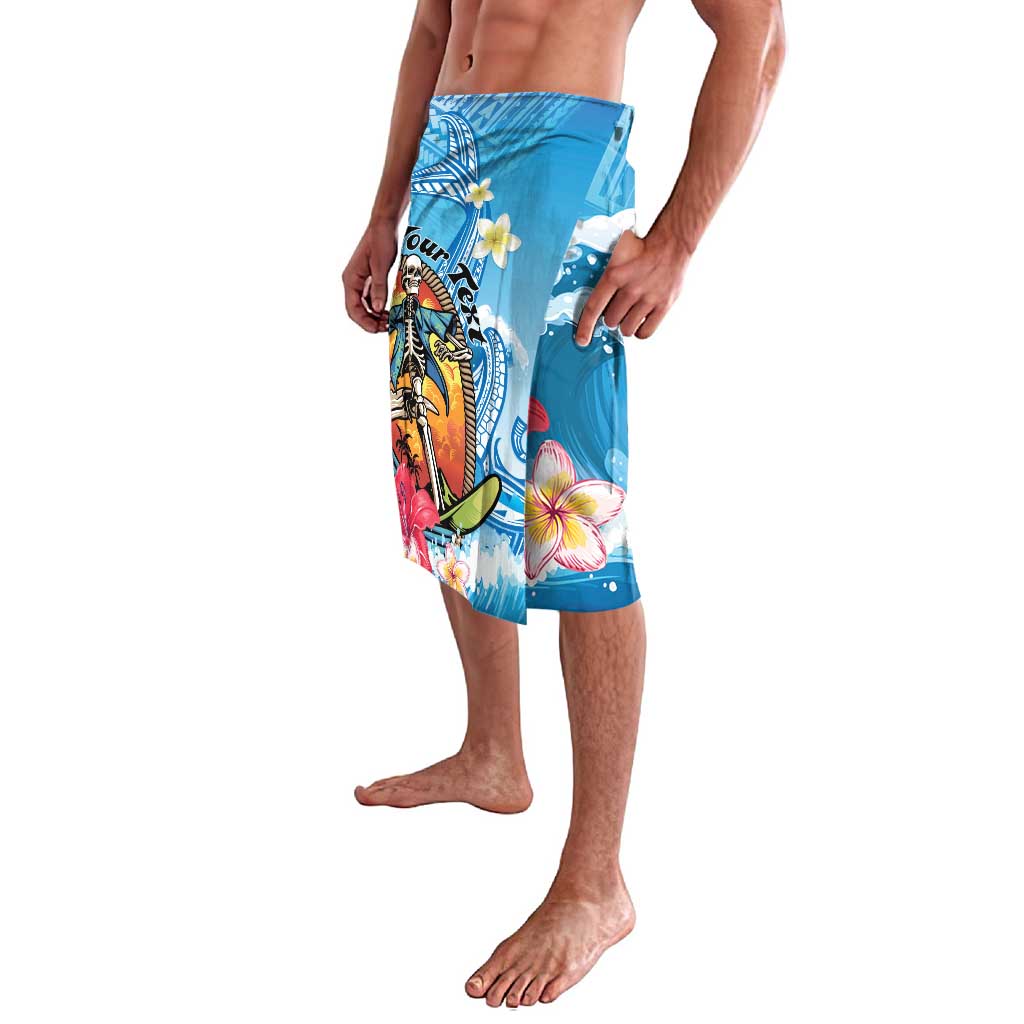 Personalized Aloha Hawaii Skeleton Surfing Lavalava Tribal Shark Plumeria LT01 - Polynesian Pride