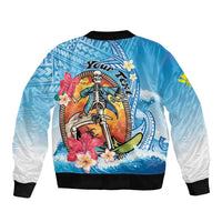 Personalized Aloha Hawaii Skeleton Surfing Sleeve Zip Bomber Jacket Tribal Shark Plumeria LT01 - Polynesian Pride