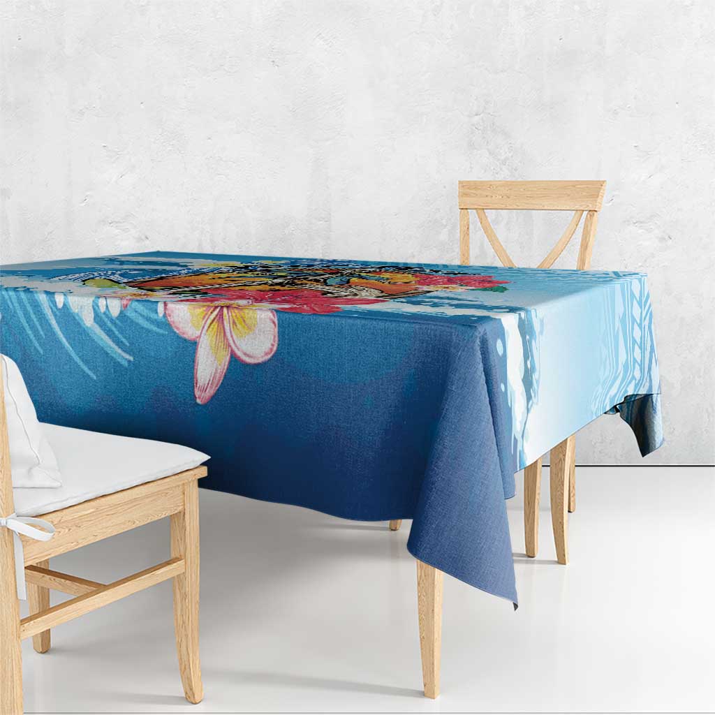 Personalized Aloha Hawaii Skeleton Surfing Tablecloth Tribal Shark Plumeria LT01 - Polynesian Pride