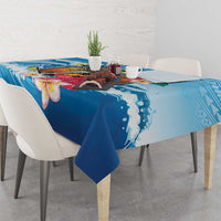 Personalized Aloha Hawaii Skeleton Surfing Tablecloth Tribal Shark Plumeria LT01 - Polynesian Pride