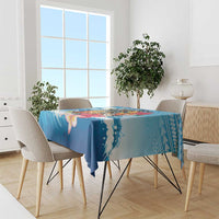 Personalized Aloha Hawaii Skeleton Surfing Tablecloth Tribal Shark Plumeria LT01 - Polynesian Pride
