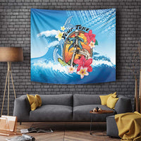 Personalized Aloha Hawaii Skeleton Surfing Tapestry Tribal Shark Plumeria LT01 - Polynesian Pride