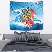 Personalized Aloha Hawaii Skeleton Surfing Tapestry Tribal Shark Plumeria LT01 - Polynesian Pride