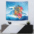 Personalized Aloha Hawaii Skeleton Surfing Tapestry Tribal Shark Plumeria