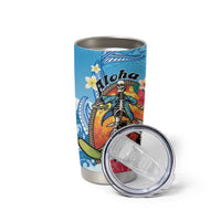 Personalized Aloha Hawaii Skeleton Surfing Tumbler Cup Tribal Shark Plumeria LT01 - Polynesian Pride