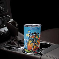 Personalized Aloha Hawaii Skeleton Surfing Tumbler Cup Tribal Shark Plumeria LT01 - Polynesian Pride