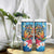 Personalized Aloha Hawaii Skeleton Surfing Tumbler With Handle Tribal Shark Plumeria