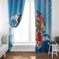 Personalized Aloha Hawaii Skeleton Surfing Window Curtain Tribal Shark Plumeria LT01 - Polynesian Pride