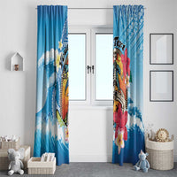 Personalized Aloha Hawaii Skeleton Surfing Window Curtain Tribal Shark Plumeria LT01 - Polynesian Pride