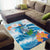 Personalized Hawaii Hula Girl Skeleton Dancing Area Rug Hibiscus Tribal Shark