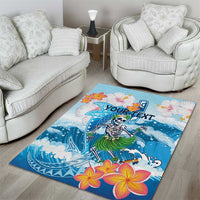 Personalized Hawaii Hula Girl Skeleton Dancing Area Rug Hibiscus Tribal Shark LT01 - Polynesian Pride