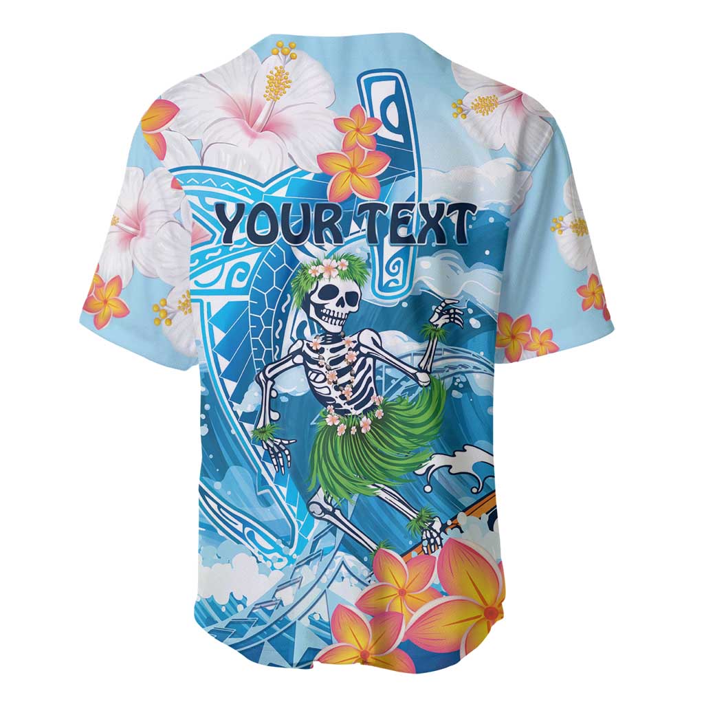 Personalized Hawaii Hula Girl Skeleton Dancing Baseball Jersey Hibiscus Tribal Shark LT01 - Polynesian Pride