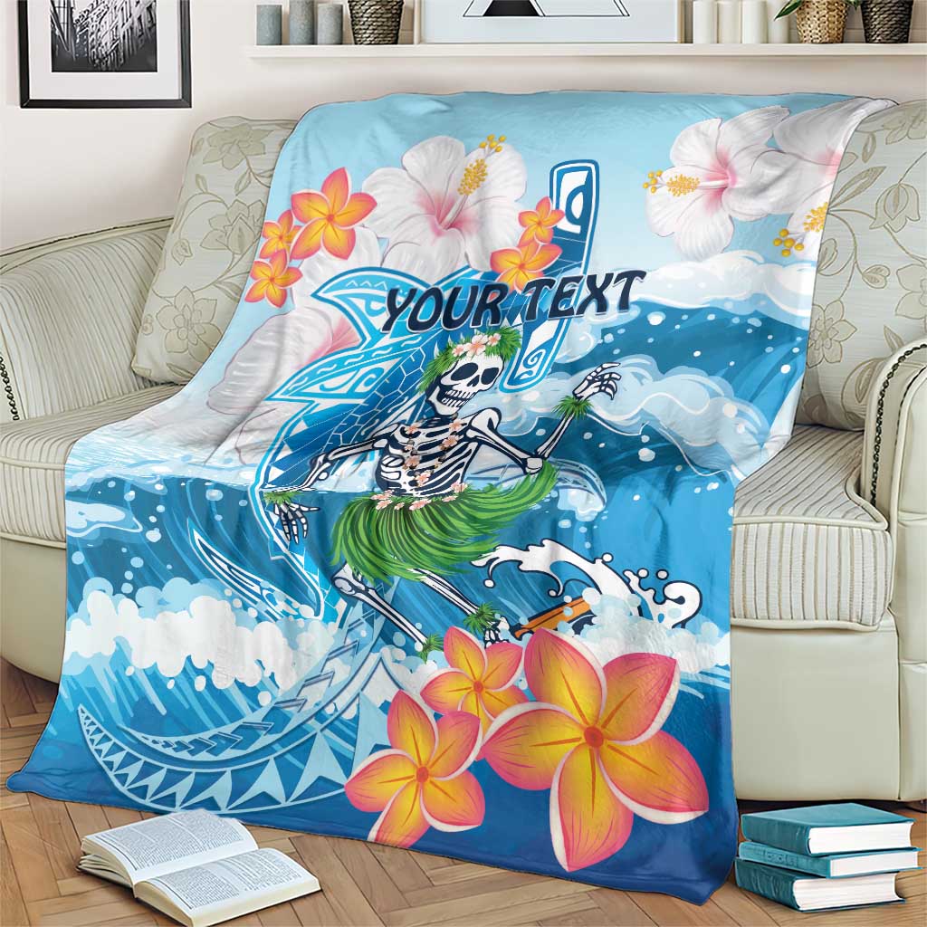 Personalized Hawaii Hula Girl Skeleton Dancing Blanket Hibiscus Tribal Shark LT01 - Polynesian Pride
