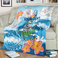 Personalized Hawaii Hula Girl Skeleton Dancing Blanket Hibiscus Tribal Shark LT01 - Polynesian Pride