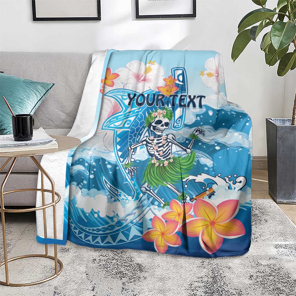 Personalized Hawaii Hula Girl Skeleton Dancing Blanket Hibiscus Tribal Shark LT01 - Polynesian Pride