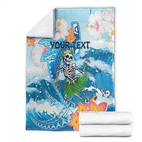 Personalized Hawaii Hula Girl Skeleton Dancing Blanket Hibiscus Tribal Shark LT01 - Polynesian Pride