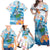 Personalized Hawaii Hula Girl Skeleton Dancing Family Matching Off Shoulder Maxi Dress and Hawaiian Shirt Hibiscus Tribal Shark