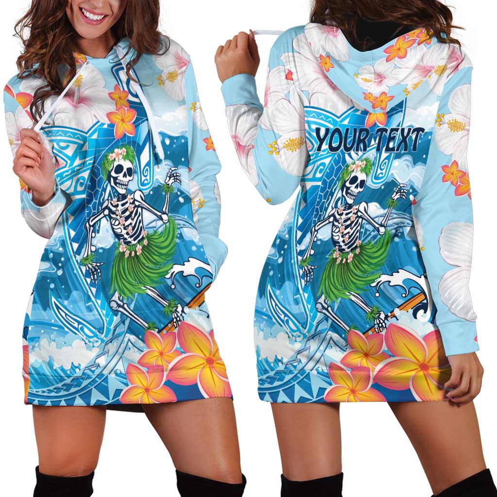Personalized Hawaii Hula Girl Skeleton Dancing Hoodie Dress Hibiscus Tribal Shark LT01 - Polynesian Pride