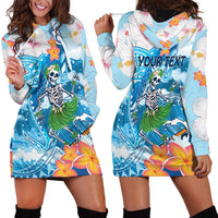 Personalized Hawaii Hula Girl Skeleton Dancing Hoodie Dress Hibiscus Tribal Shark LT01 - Polynesian Pride