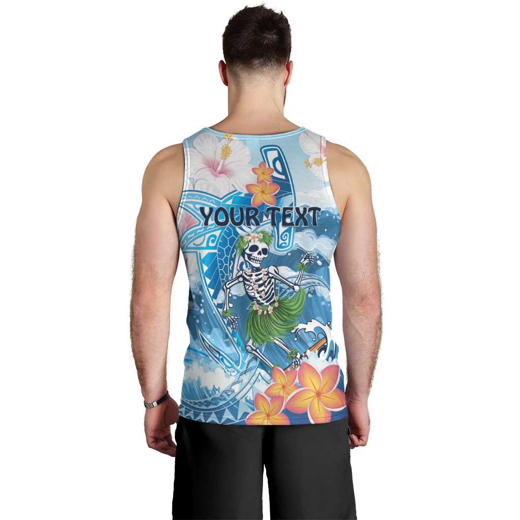 Personalized Hawaii Hula Girl Skeleton Dancing Men Tank Top Hibiscus Tribal Shark LT01 - Polynesian Pride
