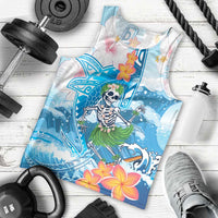 Personalized Hawaii Hula Girl Skeleton Dancing Men Tank Top Hibiscus Tribal Shark LT01 - Polynesian Pride
