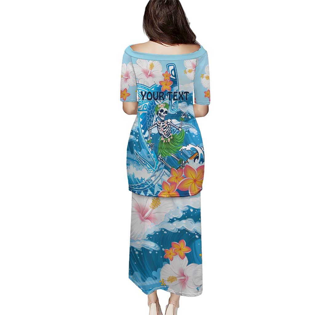 Personalized Hawaii Hula Girl Skeleton Dancing Puletasi Hibiscus Tribal Shark LT01 - Polynesian Pride