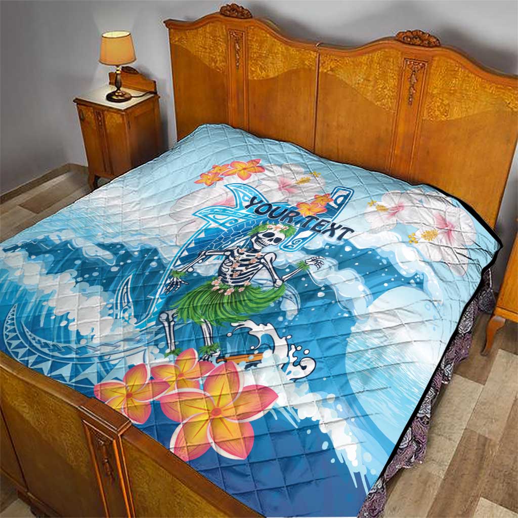 Personalized Hawaii Hula Girl Skeleton Dancing Quilt Hibiscus Tribal Shark LT01 - Polynesian Pride